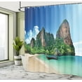thumbnail image 5 of Ambesonne Sea Shower Curtain, Thailand Rock Cliff Beach, 69"Wx84"L, Blue Green, 5 of 5
