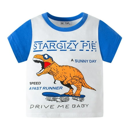 

Larisalt Baby Boy Tops Baby and Toddler Boys Short Sleeve Fashion Top White