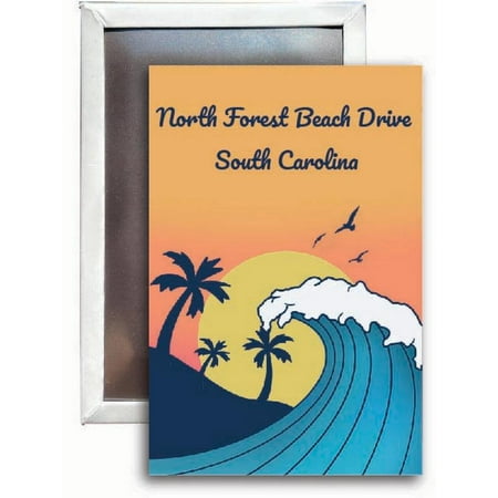 

North Forest Beach Drive South Carolina Souvenir 2x3 Fridge Magnet Wave Design