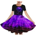 thumbnail image 1 of Robe Trapèze Évasée pour Filles, Robe Décontractée à Manches Courtes et Col Rond pour Enfants, Robe Extensible et Douce pour le Quotidien, l'École, les Fêtes et les Vacances, 1 of 4