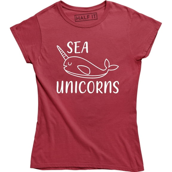 Mens Sea Unicorns Smiling Narwhal Funny Nautical Whale Boat Narwhal T-Shirt