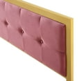thumbnail image 3 of Tufted Headboard, Twin Size, Velvet, Metal Steel, Gold Pink, Modern Contemporary Urban Design, Bedroom Master Guest Suite, 3 of 6