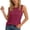 Red, variant on Knit Sleeveless Top Casual Round Neck Camisole Soft Stretch Basic Solid Color Tank For Everyday Wear, S, Red
