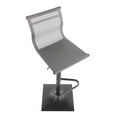 thumbnail image 2 of Lumisource Mirage Contemporary Barstool in Black Metal and Silver Mesh Fabric, 2 of 7
