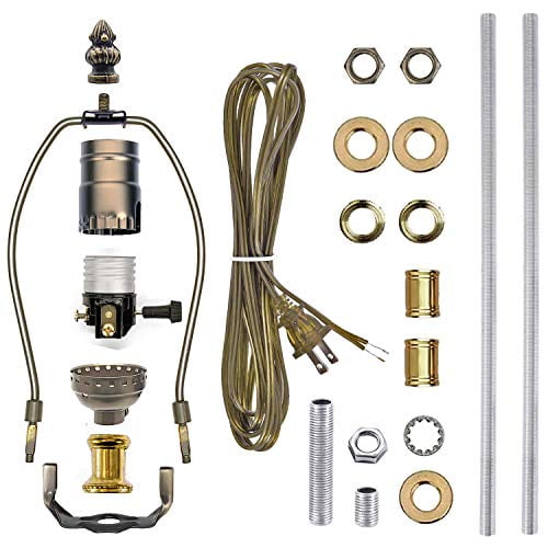 Ecudis Lamp Kit Table Wiring With 8 Inch Harp 3 Way Socket 2 Pieces 12 Pipe Instructions For Diy Design Or Repair Antique Brass Com Ecudis Lamp Kit Table Wiring, 3 Way Floor Lamp Socket