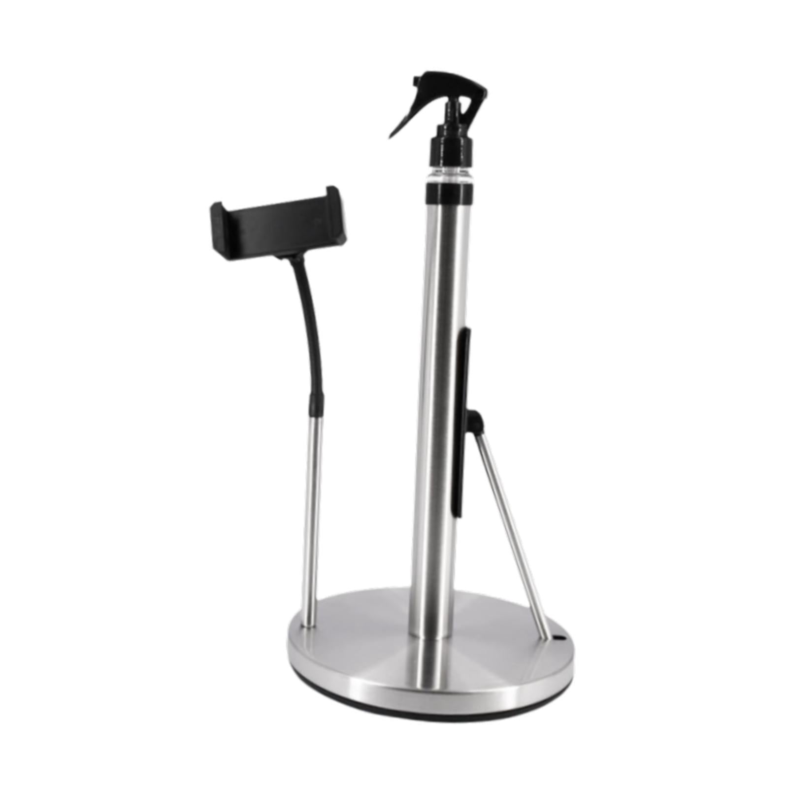 Fiocias 3 in 1 Paper Towel Holder Rustproof with Weighted Base Kitchen Towel Stand Paper Silver