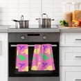 thumbnail image 5 of Dinosaurs Colorful Silhouette Patterned Hand Towels 2 PCS, Cotton Bath Towel for Drying Face Hands Body ,Absorbent Lightweight Towels for Bathroom Ktichen Travel Gym, 16"x28", 5 of 7