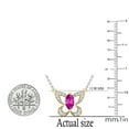 thumbnail image 3 of Dazzlingrock Collection 8X4mmMarquise Lab Created Pink Sapphire & Round Natural White Diamond Butterfly Pendant with 18 Inch Gold Chain for Women in 18K Yellow Gold, 3 of 4