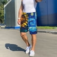 thumbnail image 6 of Logiee Sunflower Starry Night Vibes Print Men's Pajama Shorts with Drawstring & Pockets,Sleep Shorts for Men,Sleepwear Bottoms,Elastic Waistband Loungewear-3X-Large, 6 of 6
