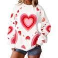 thumbnail image 2 of Uootdi Valentine's Day Sweatshirt for Women Crew Neck Love Heart Printed Graphic Sweatshirts Casual Holiday Long Sleeve Graphic Tee Tops Gift, 2 of 9