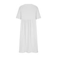 thumbnail image 4 of LYXSSBYX Summer Dresses for Women Summer Loose Fitting Dress Fashion Casual Cotton Linen Round Neck 5/4 Sleeve Length Dress, 4 of 6