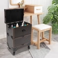 thumbnail image 5 of Rolling Makeup Train Case for Artist Salon Trolley Cosmetic Organizer Box with Mirror, 5 of 12
