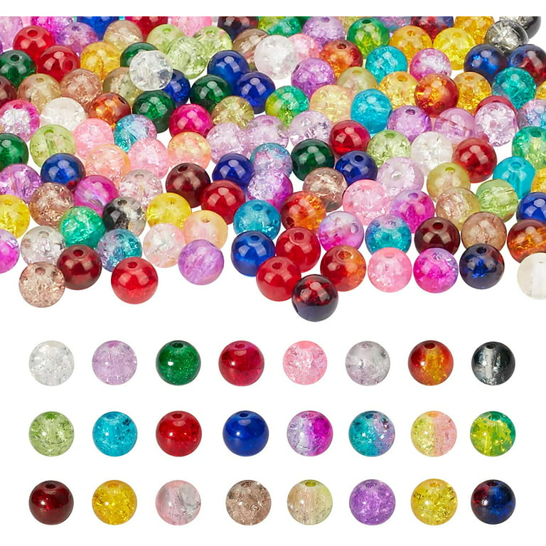 1300 Pieces Crystal Beads for Jewelry Making Crackle Lampwork