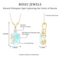 thumbnail image 4 of Oval Ethiopian Opal Solitaire Pendant Necklace with Diamond (1 Carat), 14K Yellow Gold, 4 of 7