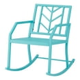 Mainstays Evry Bell Outdoor Metal Rocking Chair, Light Blue