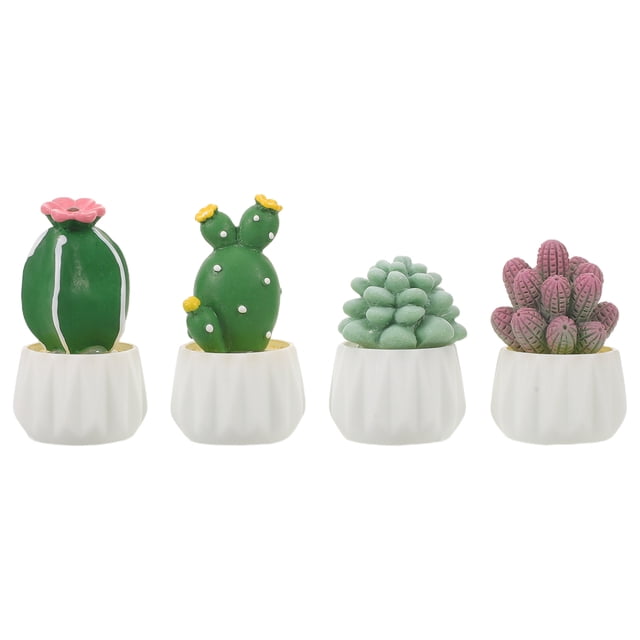 unbranded 4Ud Adorno Decorativo Cactus Verde Para Tablero De Auto Con Textura Y Material De Resina