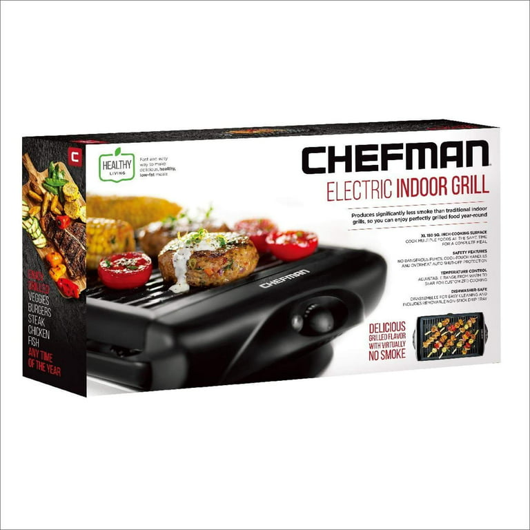 Best Buy: CHEFMAN Countertop Indoor Electric Grill Black RJ01-CONTACT-B