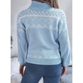 thumbnail image 2 of Women'S Sweaters Pullover Casual Long Sleeve Warm Sweaters Jumper Tops Fuzzy Knit Chunky Oversized Sweater Blue S, 2 of 8