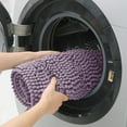 thumbnail image 5 of HAKUNA Striped Lavender Bathroom Rug Set 2 Piece 24"x17"+48"x20" Ultra Soft, Non Slip Chenille Toilet Mat, Absorbent Plush Shaggy Bath Mats for Bathroom, Bedroom, Kitchen, Charcoal, 5 of 6