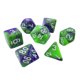 thumbnail image 4 of Dados acrílicos divertidos, juego de dados D20 D8 D12 D4, juego de mesa, dados poliédricos para Verde, 4 of 6