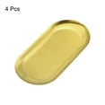 thumbnail image 3 of 4pcs Stainless Steel Decorative Trays, 7 Inch Bathroom Trays, Makeup Cosmetic Trays, Small Serving Tray, Gold, 3 of 5