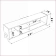 thumbnail image 3 of TV Furniture Mid Century Modern 57in TV Stand with 4 Open Shelves Wood Legs Walnut/White | Walnut | Solid Wood, 3 of 6