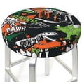 thumbnail image 3 of Bingfone12 Inch Padded Round Bar Stool Cover Cushion With Elastic Fabric Round Chair Seat - Dinosaur Skeleton, 3 of 7