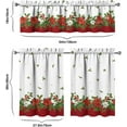 thumbnail image 2 of Christmas Kitchen Curtains and Valances Set of 3,Poinsettia Holly Christmas Decoration,Winter Xmas Curtains and Valances Short Curtain Set for Kitchen Bedroom Holiday Decor 36In, 2 of 7