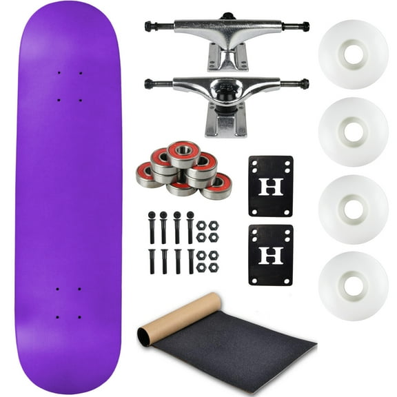 Moose Complete Skateboard Neon Purple 8.25" With Silver Trucks and White Wheels