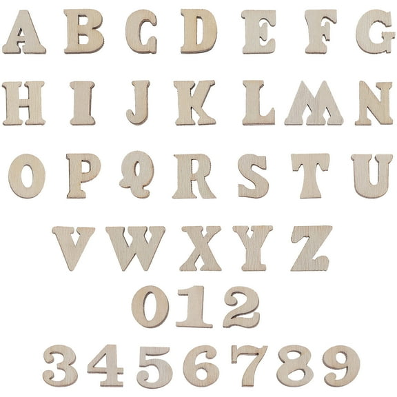 Pawsdot 204 Pcs Mini Alphabet Letters for DIY Decor with Beige Wood Style for Children and Educators