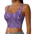 thumbnail image 2 of Fotbe Lavender Flowers Sujetador Deportivo Largo sin Aros para Mujer con Almohadillas y Soporte Medio, Transpirable y Absorbente, Camiseta Tipo Chaleco o Tank Top-Large, 2 of 8