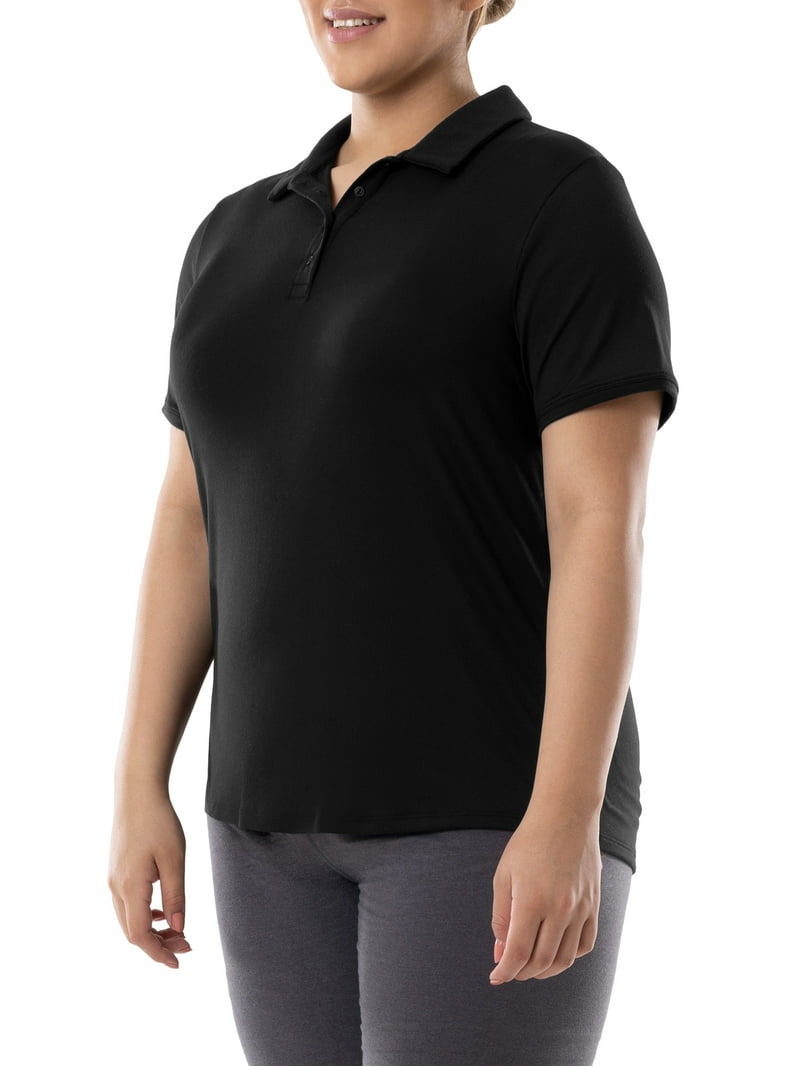 Athletic Works Women's Plus Active Short-Sleeve Polo Shirt