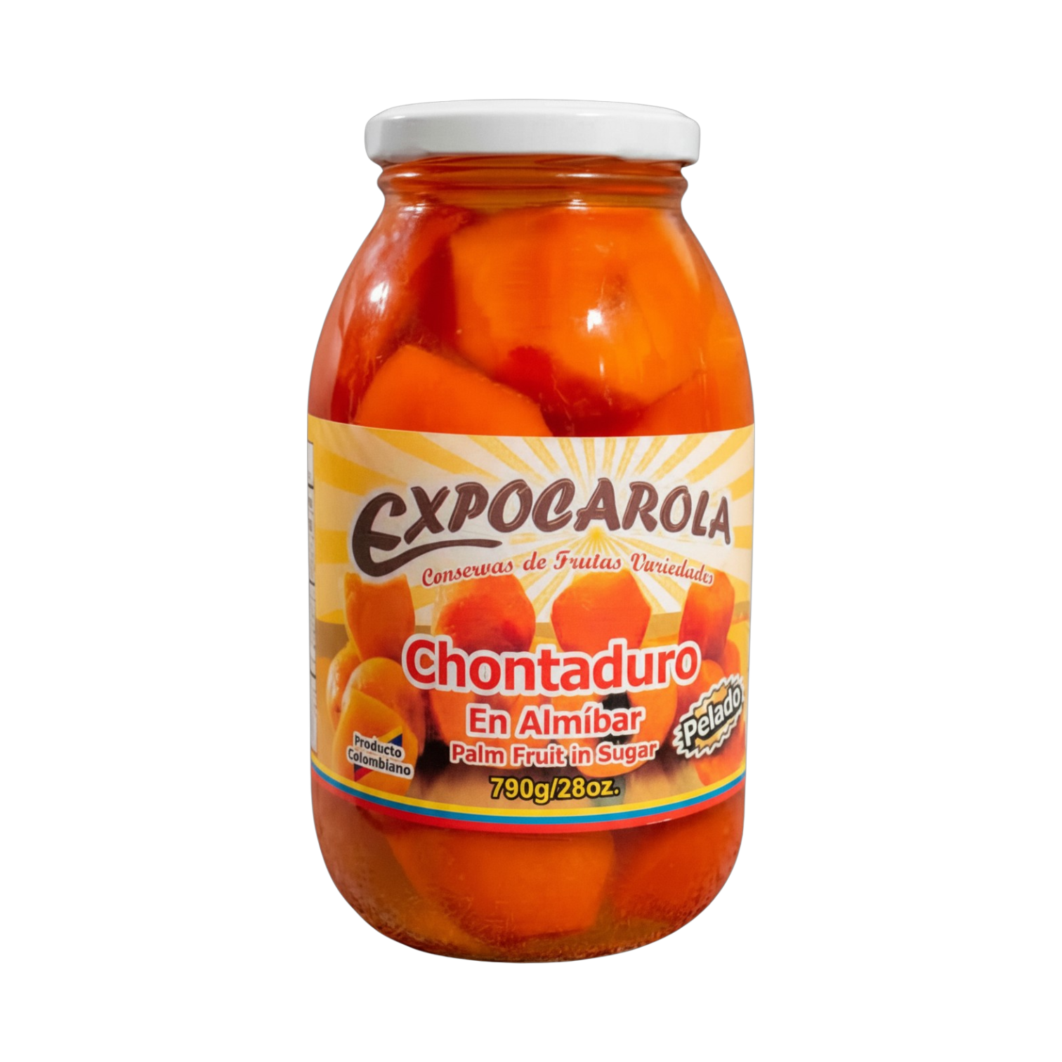 Expocarola Chontaduro Pelado en Salmuera - Peach Palm Fruit in Brine, Colombian Superfruit, 790g Jar (Pack of 2)