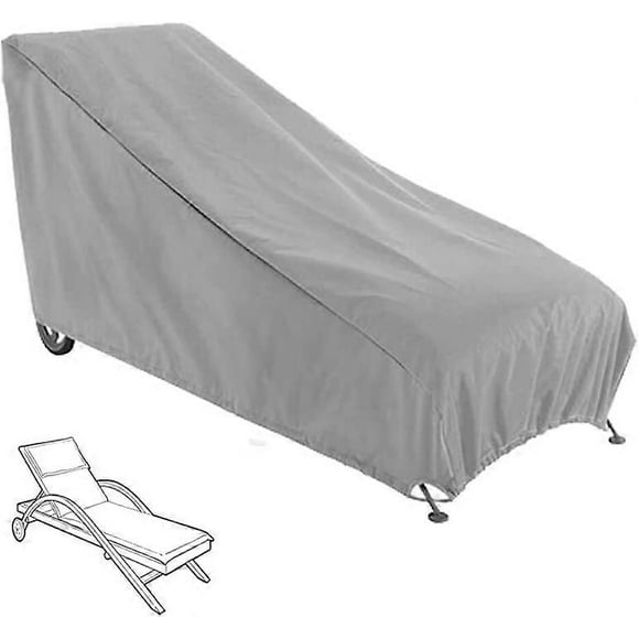 Sun Lounger Cover Waterproof Outdoor Sunbed Covers Garden Furniture Cover 208x76x79cm BLack And Grey