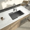 thumbnail image 3 of Logmey 33"x19"Kitchen Sink Single Bowl Black Stainless Steel with Drainer Undermount, 3 of 9