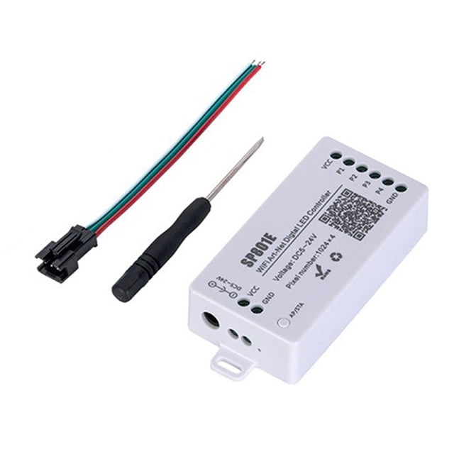Controlador LED SP801E Wifi Art-Net MóDulo de Panel de Matriz LED WS2812B WS2811 Tira de Luz Control InaláMbrico CC 5-24V