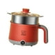 thumbnail image 2 of Olla eléctrica portátil de 1,8 l con vaporera para cocinar ramen, 300 W/600 W, ideal para arroz frito, sopa y bistec. Gris rojo, 2 of 9