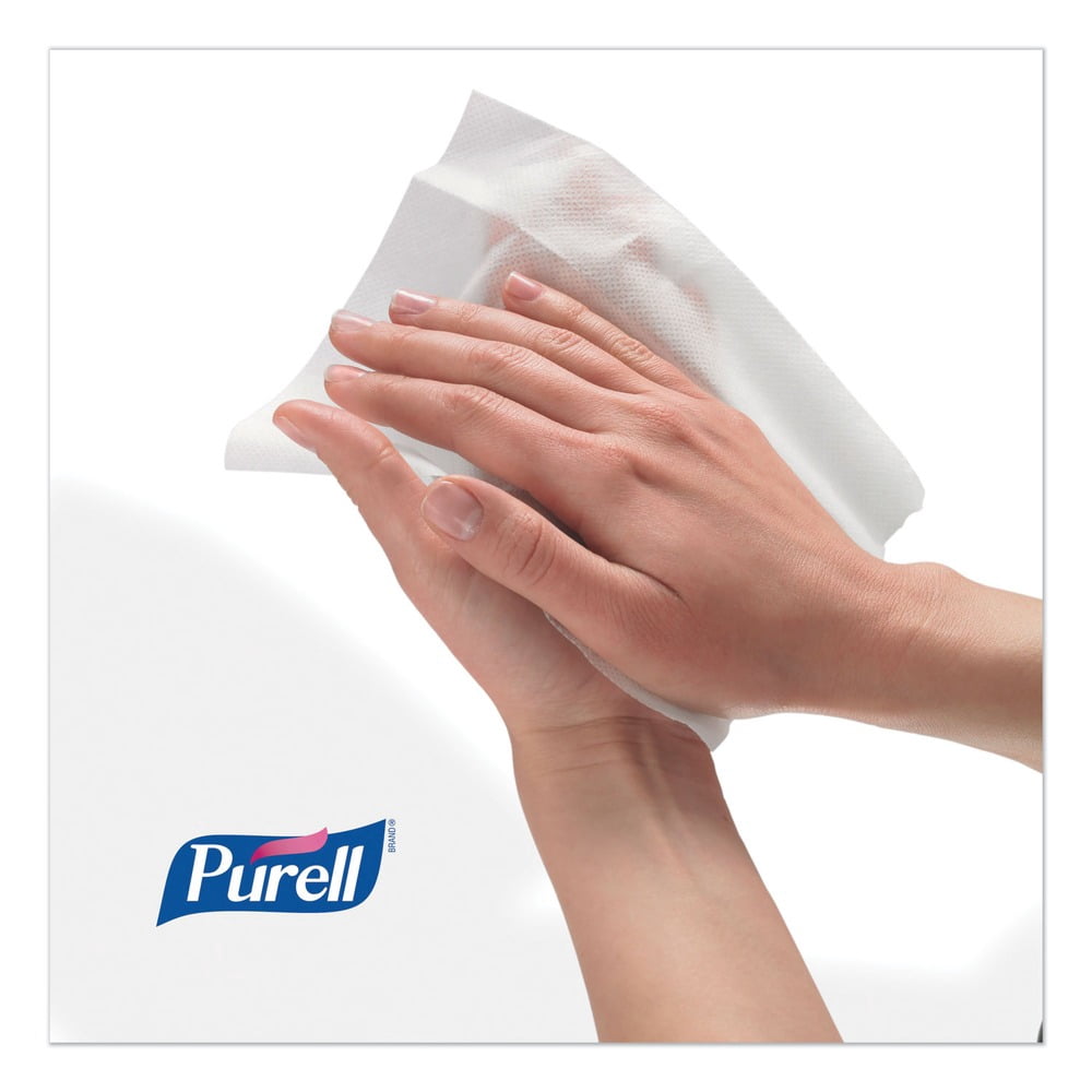 PURELL 9118-02 6 in. x 8 in. Fresh Citrus Scent Hand Sanitizing Wipes - White, (2/Carton)