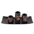 thumbnail image 4 of Juego de portavelas decorativo para mesa de centro con bandeja y piedras, centro de mesa para sala de estar, comedor, dormitorio, entrada y decoración de mesa, 4 of 8