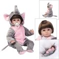 thumbnail image 2 of Muñeca de 16 pulgadas para niños juguete simulado elefante con sudadera y chupete, 2 of 3