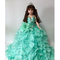 Jmisa 24 Umbrella Porcelain Dolls Quince Anos Mint Green