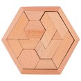 thumbnail image 1 of MasteelfCA 1 Set Wooden Hexagon Puzzle Geometry Shape Pattern Blocks Brain Teaser Toy, 1 of 7