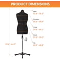 thumbnail image 3 of PayLessHere Female Manikin Adjustable Dress Model Display Torso Body Clothing Forms Adjustment to Waist & Hips & Neck & Back Length & Height, Black, 3 of 7