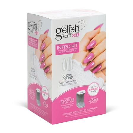 Gelish Soft Gel Intro Short Round Gel Nail Kit with 110 Ct Pre Shaped Tip