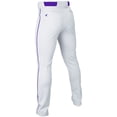 thumbnail image 2 of Easton Men's Rival+ Open Bottom Piped Baseball Pants White/Purple XL, 2 of 2