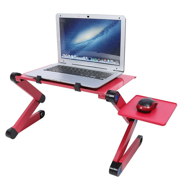 Modern Style Folding, Computer Desk with Mouse HolderRose Red Table Bed Heat Dissipation Laptop