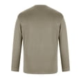 thumbnail image 4 of Blusas y camisas de manga larga con cuello redondo para hombre, informales, lisas, empalmadas, de manga larga, de alta elasticidad, que mantienen el calor, top de algodón para hombre, 4 of 5