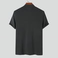 thumbnail image 4 of INCERUN Men Short Sleeve Shirts High Collar Tops Body Fit Casual Wear Bottoming Tshirts, 4 of 5