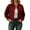 Red(Trend), variant on Coorders Women's Corduroy Cropped Jacket with Pockets, Lightweight Women's Trend Bottom Down Jackets Shackets Coats ,Women's Plus Red,Size XXL