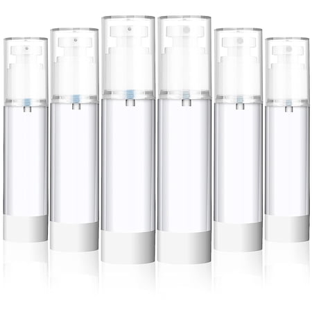 6 Pieces 50ml Empty Refillable Airless Pump Bottles Travel Bottles Refillable Leak-Proof Squeeze Spray Bottles